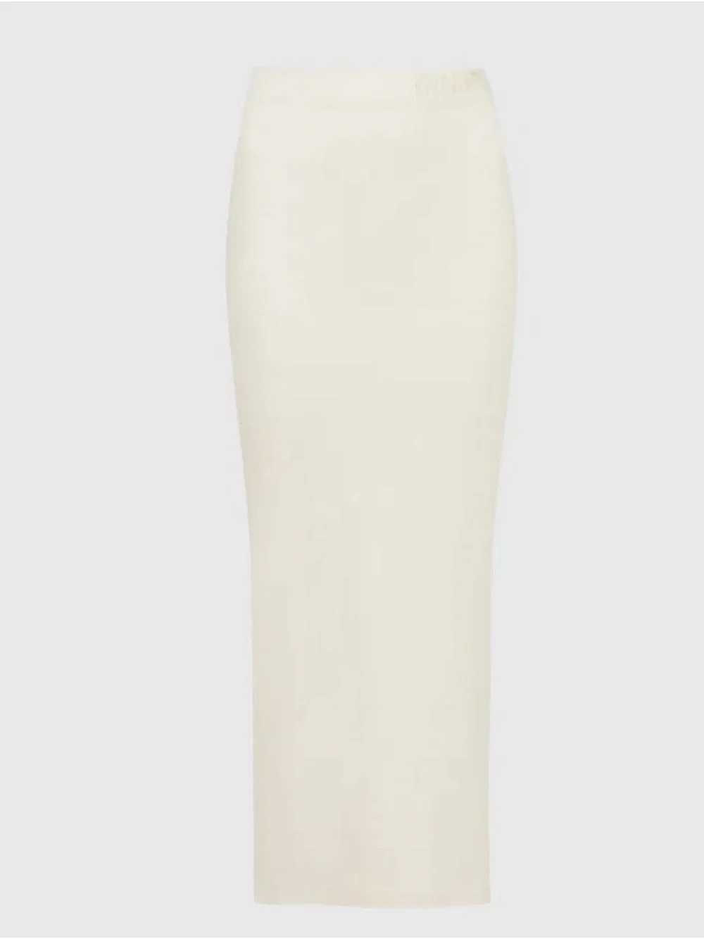 All Saints Ivory Ribbed Knit Midi Skirt
